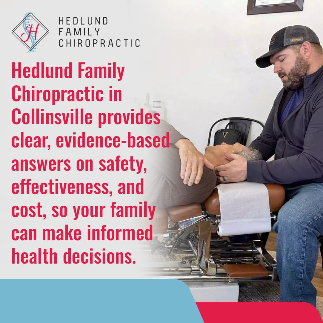 A male chiropractor in a dark jacket and baseball cap performing a cervical adjustment on a patient lying on a chiropractic table.